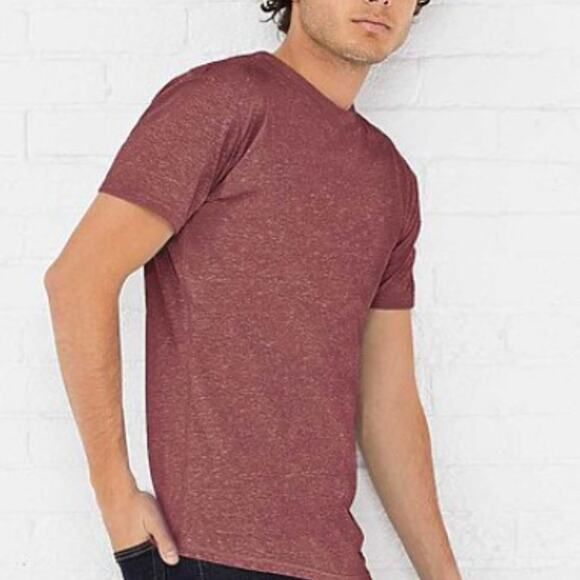 LAT Men's Short Sleeve Crew Neck Melange Jersey Tee Size Medium Military Green - Picture 3 of 3